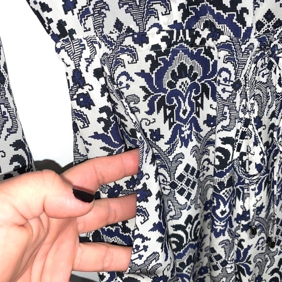 Intermix romper long sleeve drawstring‎ silk jacquard print shorts - Picture 3 of 11